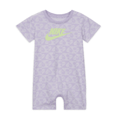 Shop Nike Sweet Swoosh Baby (12-24m) Romper In Purple