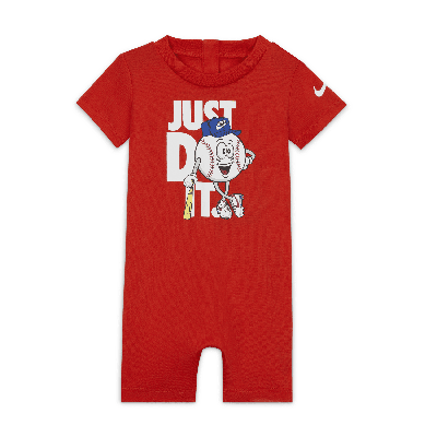Shop Nike Sportswear Icon Baby (0-9m) Tee Romper In Red