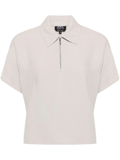 Apc Roxy Short-sleeved Blouse In Grey