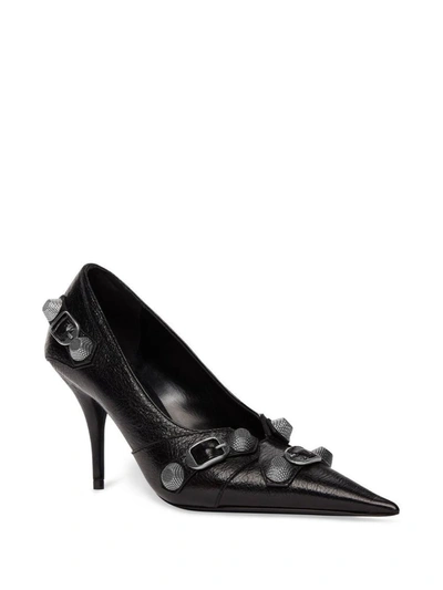 Shop Balenciaga With Heel In Black / Silver
