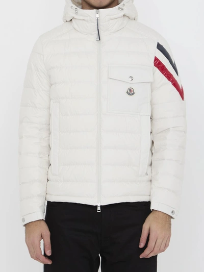 Shop Moncler Berard Short Down Jacket In White