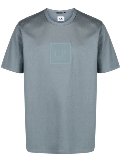 Shop C.p. Company Metropolis Series Mercerized Jersey Logo Badge T-shirt Clothing In Blue