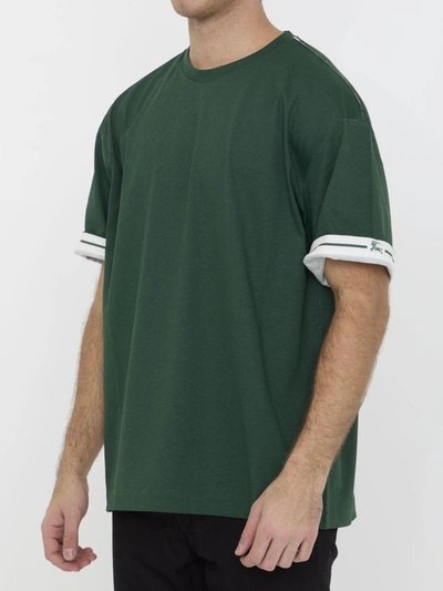 Shop Burberry Cotton T-shirt In Green