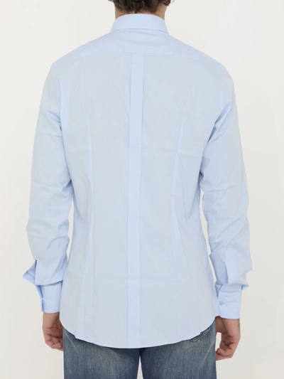 Dolce & Gabbana Long-sleeved Slim Shirt In Blue