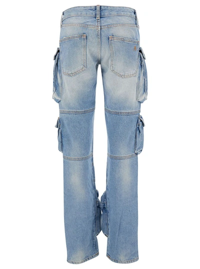 Attico Essie Flared Cargo Pants In Blu