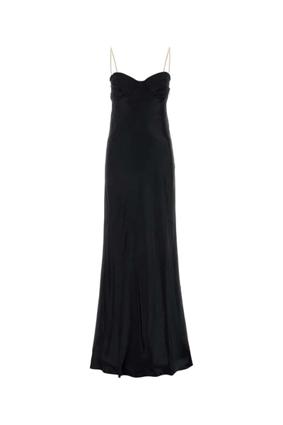 Miu Miu Black Stain Long Dress In Black
