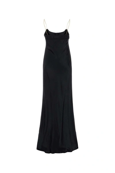 Miu Miu Black Stain Long Dress In Black