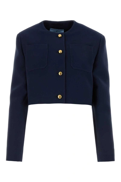 Shop Prada Jackets And Vests In Blue
