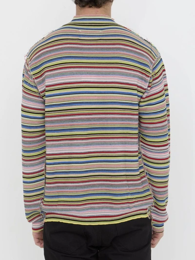 Shop Maison Margiela Striped Top In Multicolor