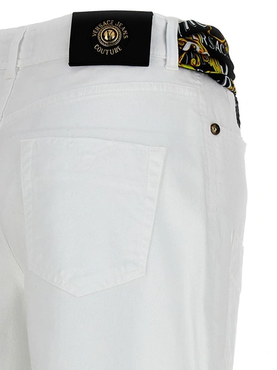 Shop Versace Jeans Couture 'barocco' Scarf Jeans In White