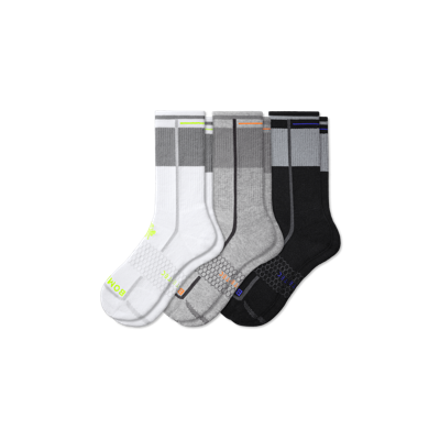 Shop Bombas Reflec-tec All-purpose Calf Sock 3-pack In Black White Mix
