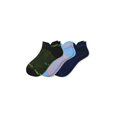 Shop Bombas Lightweight Athletic Ankle Sock 3-pack In Black Navy Mix