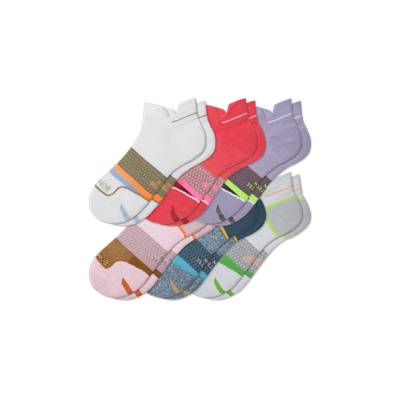 Shop Bombas Running Ankle Sock 6-pack In Purple Rose Mix