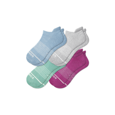 Shop Bombas Merino Wool Blend Ankle Sock 4-pack In Purple Blue Mix