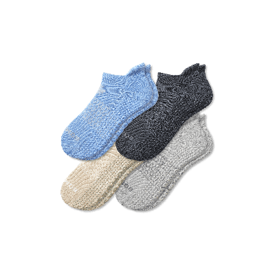 Shop Bombas Gripper Ankle Sock 4-pack In Blue Grey Mix