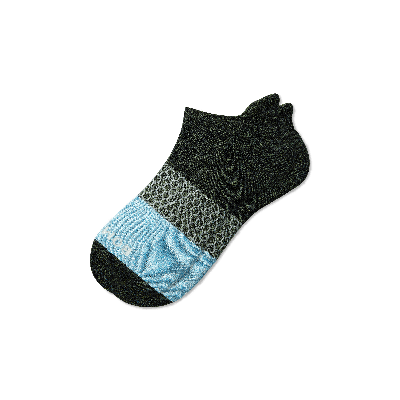 Shop Bombas Tri-block Ankle Socks In Midnight Olive