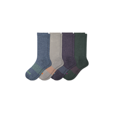 Shop Bombas Marl Calf Sock 4-pack In Navy Meteor Mix