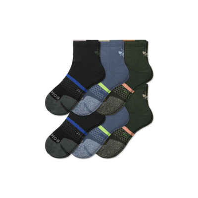 Shop Bombas All-purpose Performance Quarter Sock 6-pack In Storm