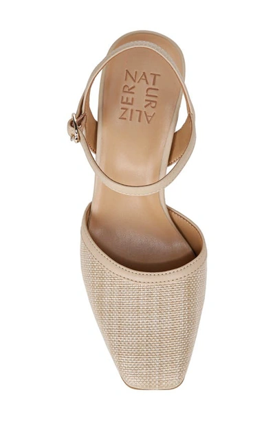 Naturalizer Wave Block Heel Pump In Tan Straw