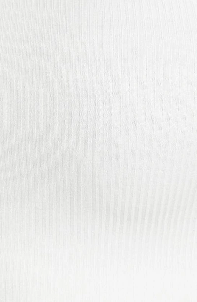 Shop Naked Wardrobe Microrib One-shoulder Crop Tank In White
