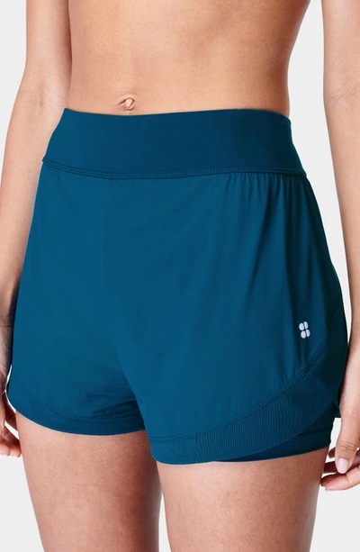 Shop Sweaty Betty Training Day Shorts In Colossal Blue