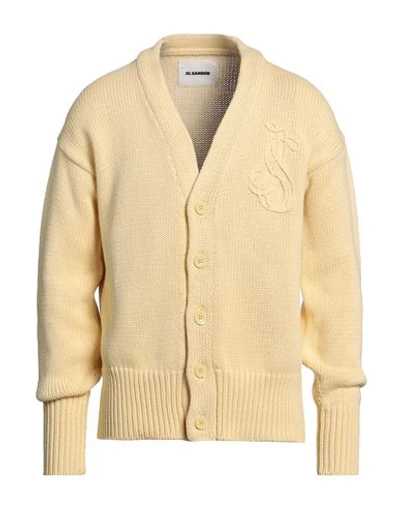 Shop Jil Sander Man Cardigan Light Yellow Size 40 Cotton