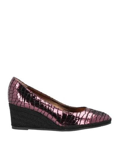 A.testoni A. Testoni Woman Espadrilles Deep Purple Size 8 Soft Leather In Purple