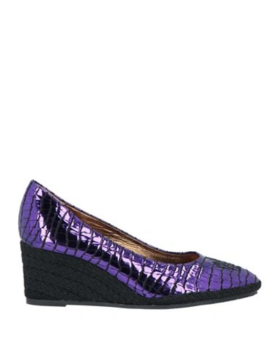 Shop A.testoni A. Testoni Woman Espadrilles Purple Size 7.5 Soft Leather