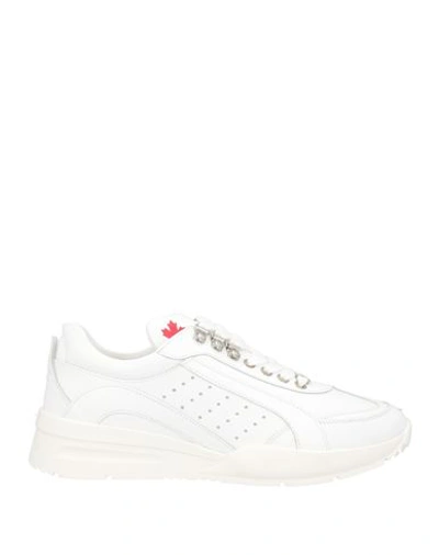 Shop Dsquared2 Man Sneakers White Size 9 Calfskin