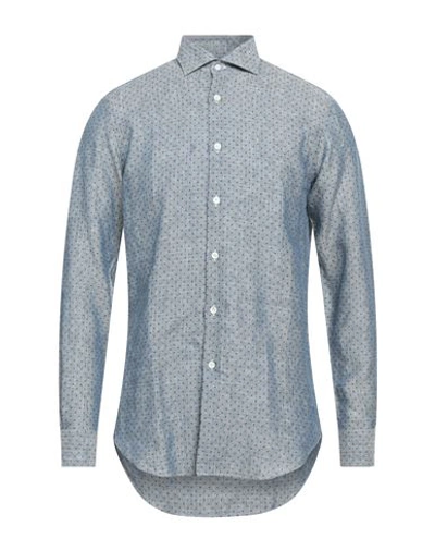 Shop Pal Zileri Man Shirt Navy Blue Size 16 ½ Linen