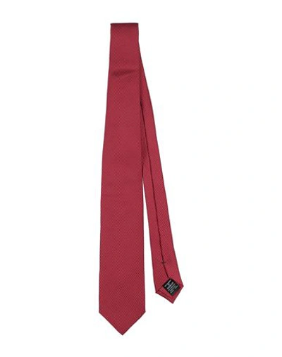 Shop Dunhill Man Ties & Bow Ties Brick Red Size - Silk