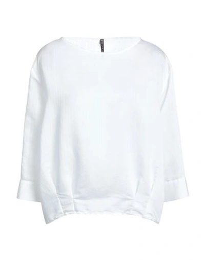 Manila Grace Woman Top White Size 8 Lyocell, Polyester In White