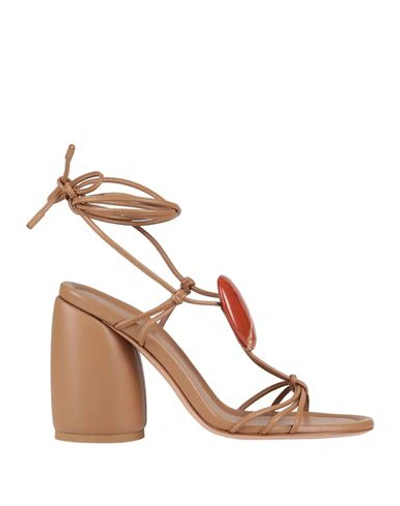 Shop Gianvito Rossi Woman Sandals Light Brown Size 8 Soft Leather In Beige