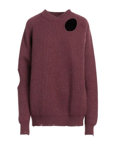Shop Frankie Morello Woman Sweater Burgundy Size M Merino Wool In Red