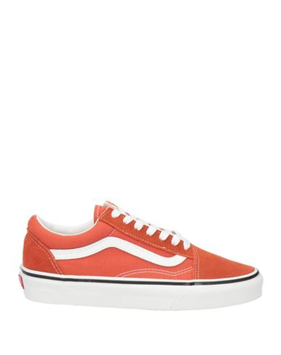 Shop Vans Woman Sneakers Rust Size 7 Leather, Textile Fibers In Red