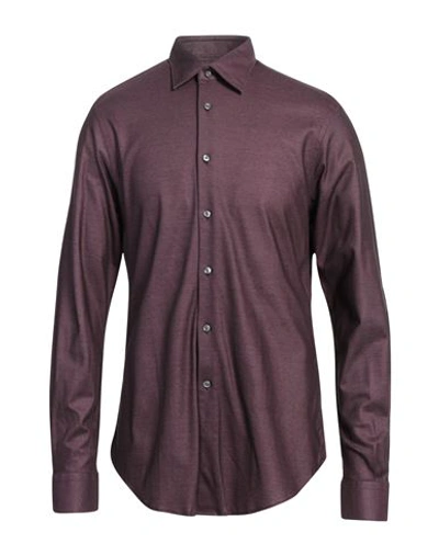 Shop Pal Zileri Man Shirt Deep Purple Size 17 ½ Cotton