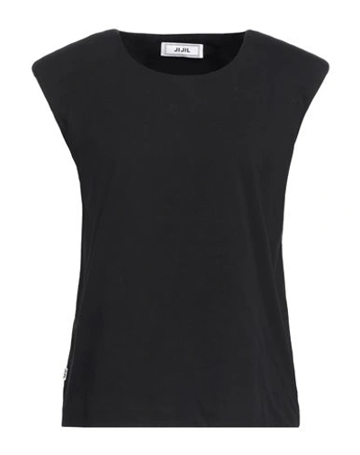 Shop Jijil Woman T-shirt Black Size 8 Cotton