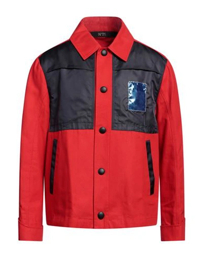 Shop N°21 Man Jacket Red Size 38 Cotton, Polyamide