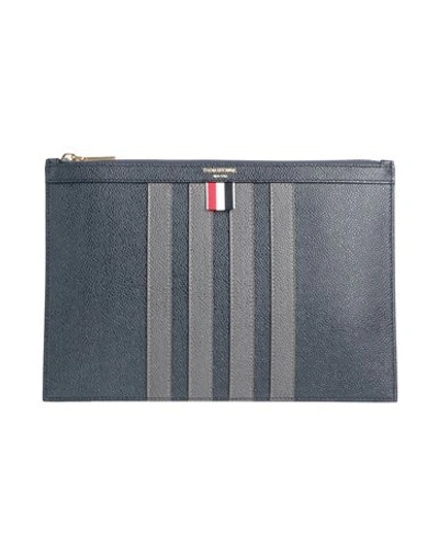 Thom Browne Man Handbag Navy Blue Size - Soft Leather In Navy Blue