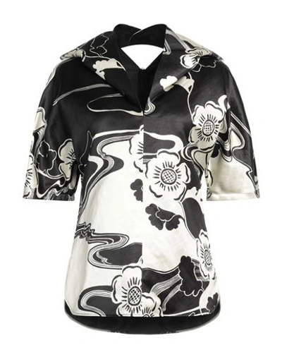 Shop Jil Sander Woman Top Black Size 8 Viscose, Linen