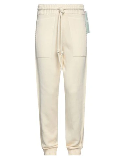 Off-white Man Pants Beige Size S Cotton, Polyamide, Elastane In Beige