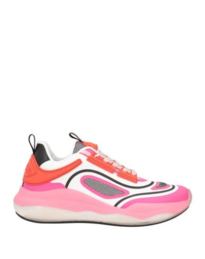 Shop Moschino Woman Sneakers Fuchsia Size 7 Textile Fibers In Pink
