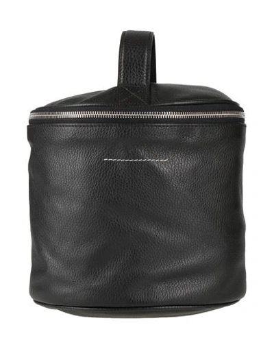 Shop Mm6 Maison Margiela Woman Cross-body Bag Black Size - Bovine Leather, Cotton, Aluminum, Zinc, Copper