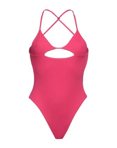 Shop Attico The  Woman One-piece Swimsuit Fuchsia Size L Polyamide, Elastane In Pink