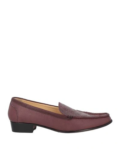 Shop A.testoni A. Testoni Woman Loafers Deep Purple Size 8 Soft Leather