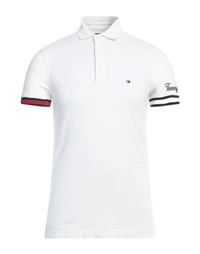 Shop Tommy Hilfiger Man Polo Shirt Ivory Size Xs Cotton In White