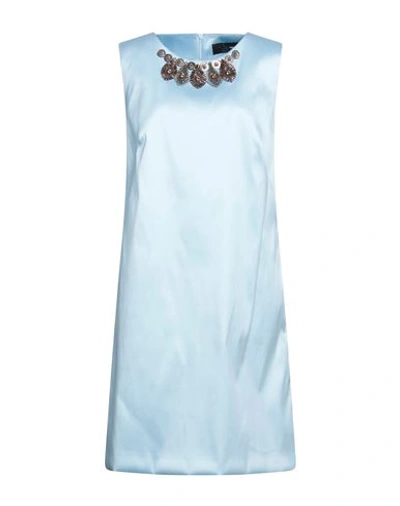 Shop Clips Woman Midi Dress Light Blue Size 12 Polyester, Polyamide, Elastane