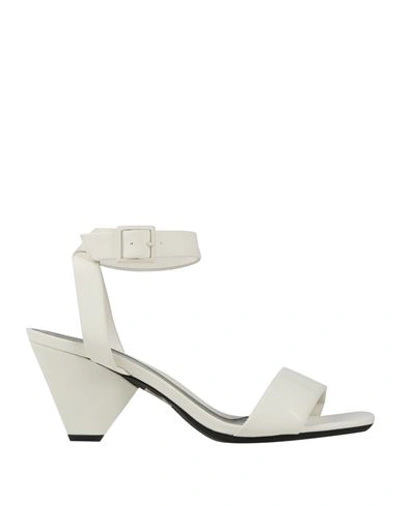 Shop Armani Exchange Woman Sandals White Size 4.5 Rubber