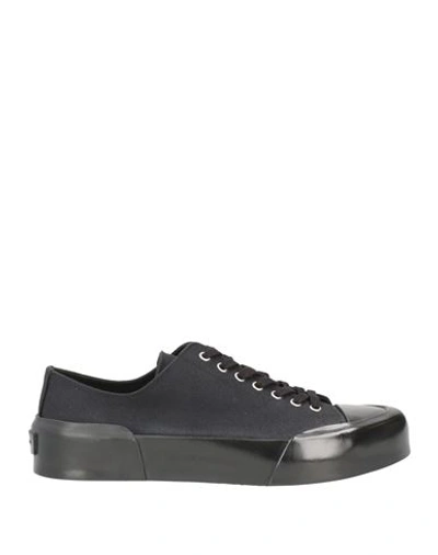 Jil Sander Man Sneakers Black Size 8 Textile Fibers, Soft Leather In Black