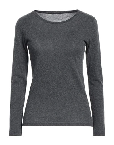 Shop Majestic Filatures Woman T-shirt Steel Grey Size 1 Cotton, Cashmere